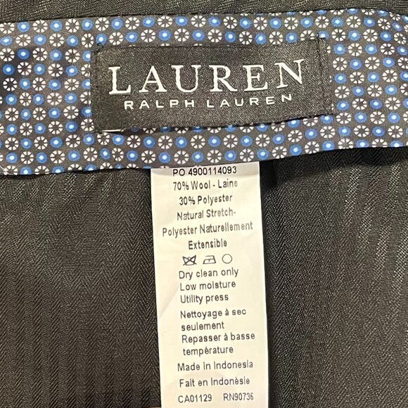 LAUREN by Ralph Lauren Men's Classic Fit Ultra Flex Stretch Flat Front Suit Pant - Picture 9 of 9